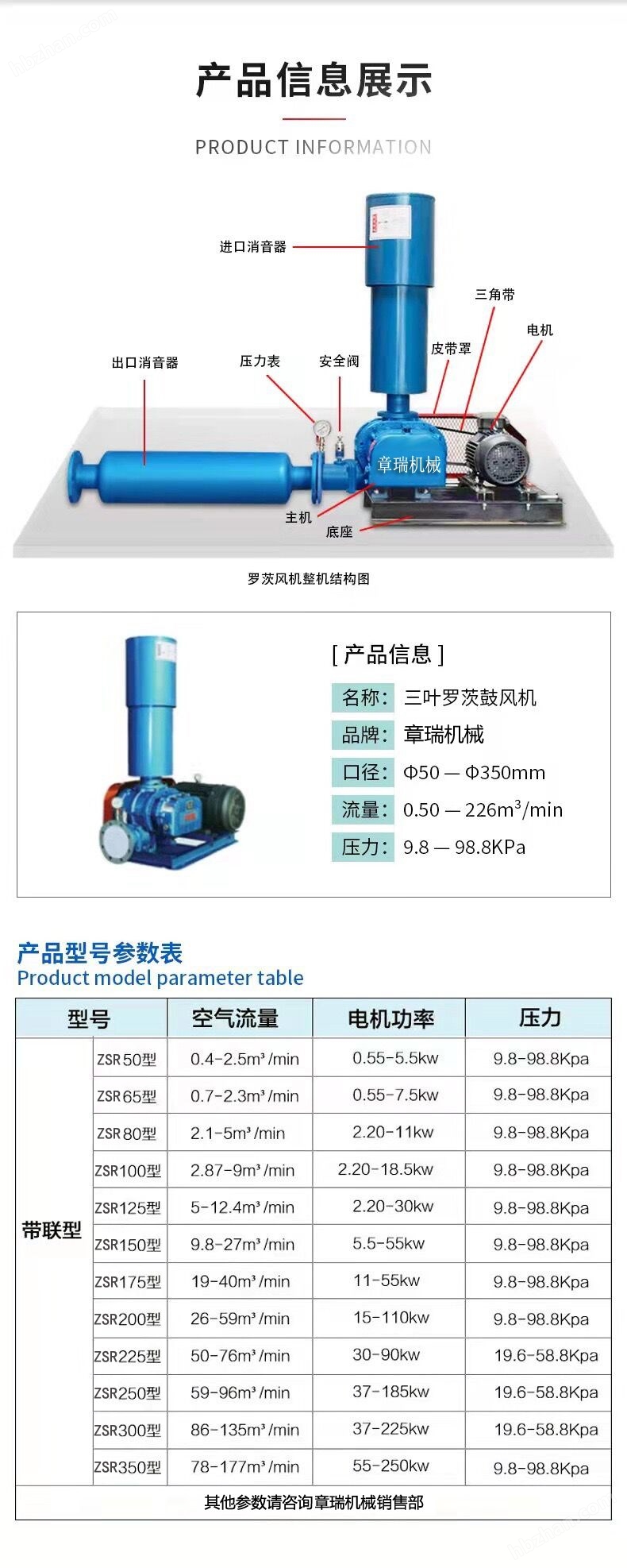 55KW羅茨鼓風(fēng)機